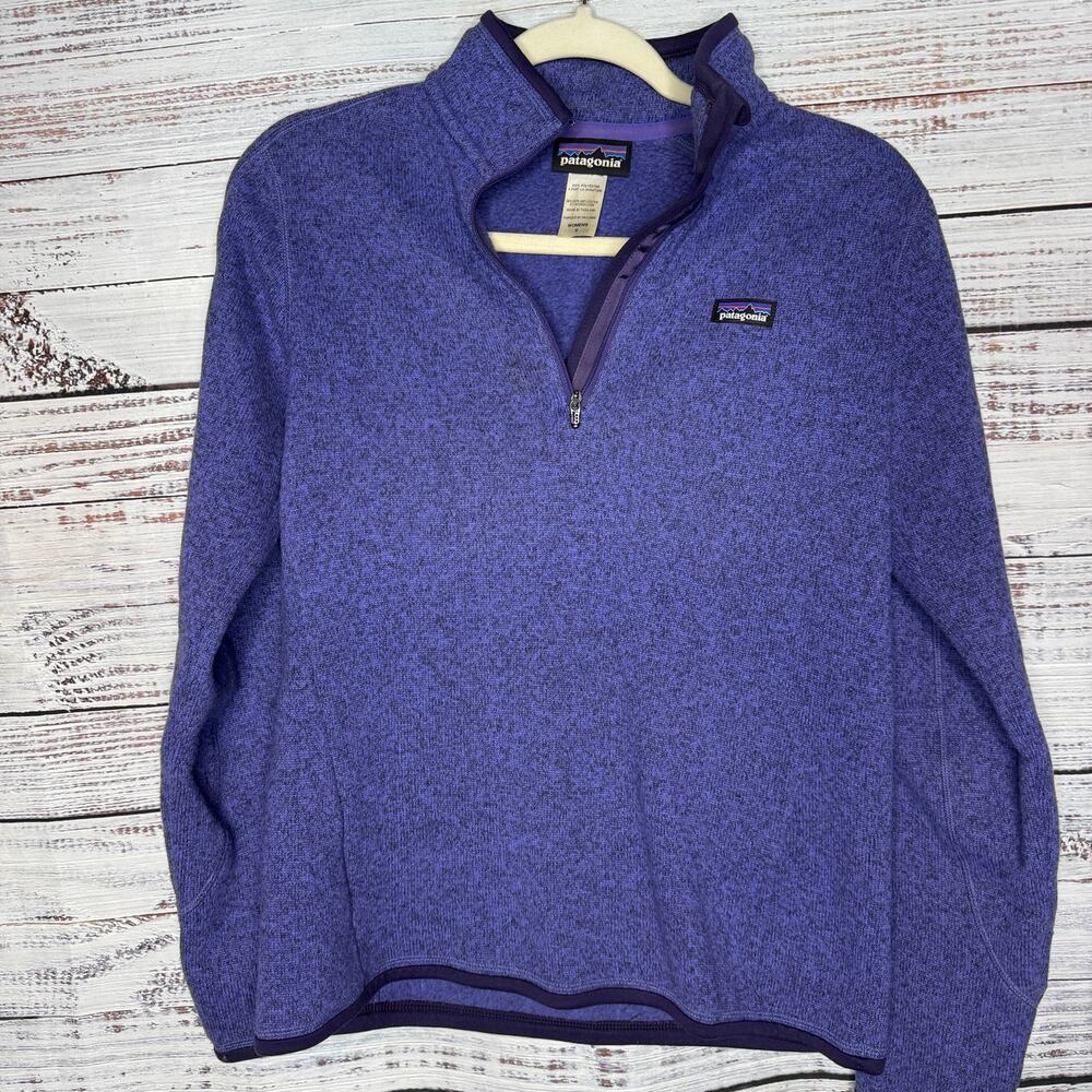 Patagoina Better Sweater 1/4 Zip Blue Long Sleeve Woman's Sm